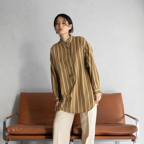 【nokcha original】jacquard over blouse/camel_nb0042
