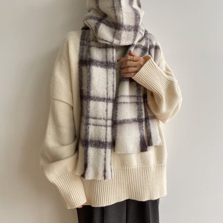 《予約販売》warm check muffler_na0477