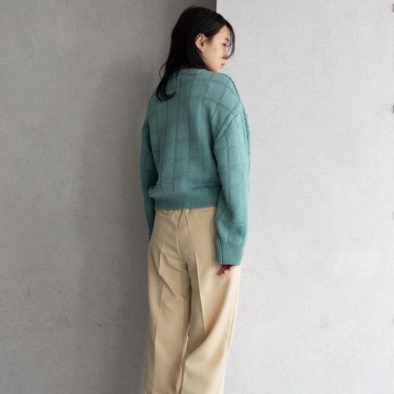 【完売】　nokcha オーバーニット nokcha original】block over knit/light blue_nt1