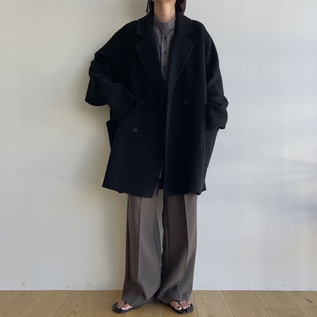 【nokcha original】HAND MADE tailored middle coat/black_no0307