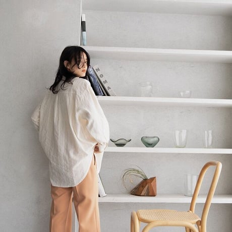 【nokcha original】jacquard over blouse/ivory_nb0041