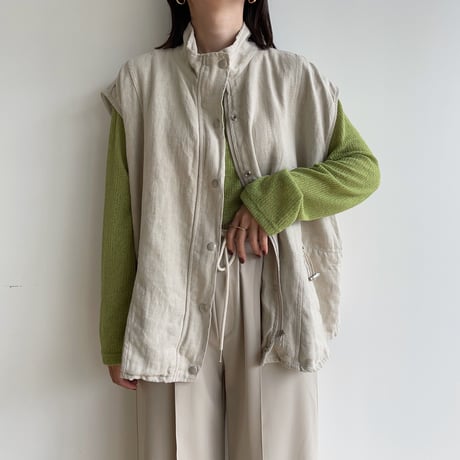 《予約販売》linen military vest_nt1333