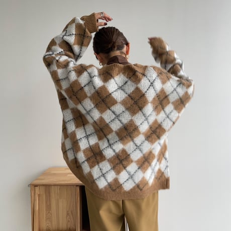 《予約販売》argyle over knit_nt1115