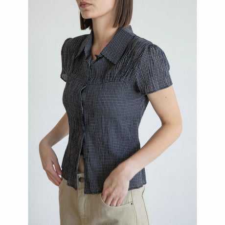 《予約販売》sheer minimal check shirt/2colors_nb0369