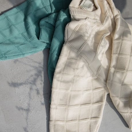 【nokcha original】block over knit/ivory_nt1264