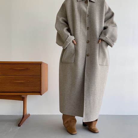 【nokcha original】HAND MADE herringbone over wool coat/gray_no0161