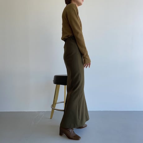 【nokcha original】stitch long skirt/khaki_ns0060