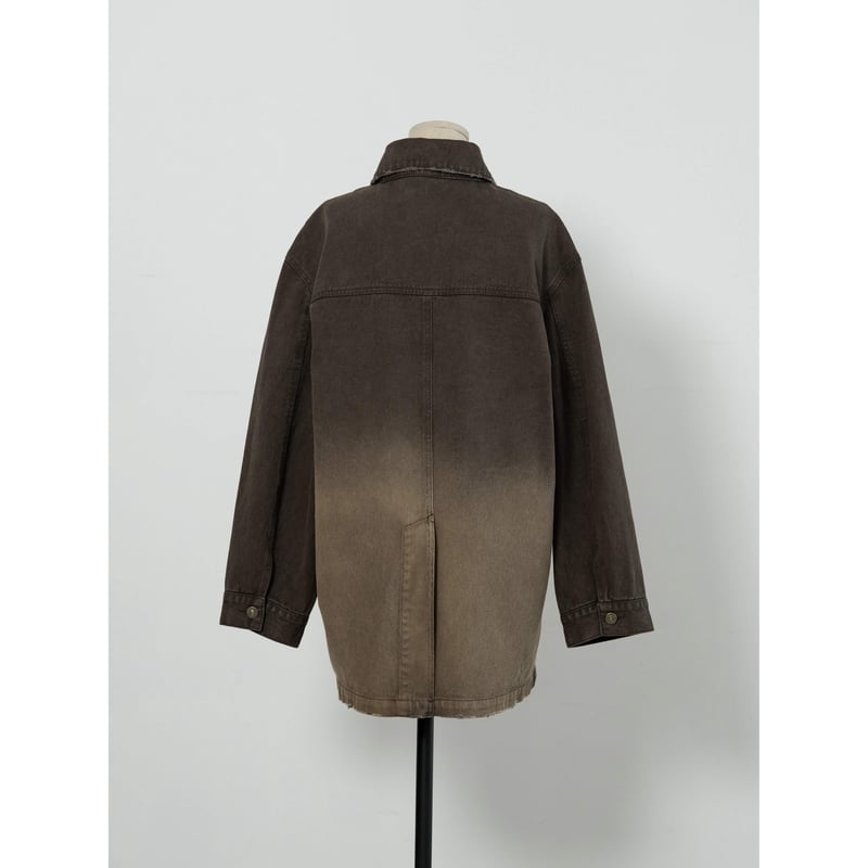 danke schön ノーカラージャケット NOKCHA original】gradation denim jacket_no0467