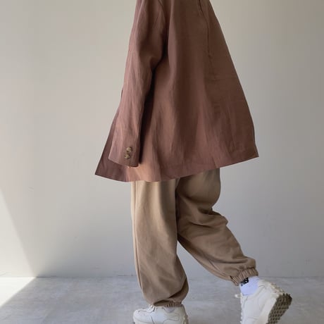 【nokcha original】linen tailored jacket/pink brown_no0159