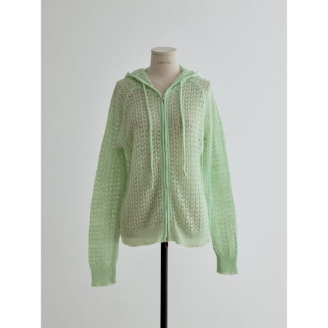 《予約販売》low gauge zip up knit hoodie/2colors_nt2545