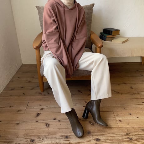 【nokcha original】label hood pullover/dark pink_nt0735