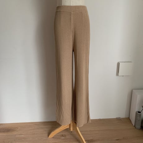【nokcha original】quality linen knit pants/beige_np0211