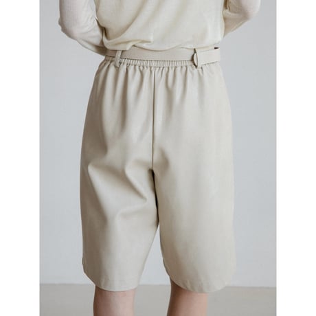 《予約販売》belt set leather like bermuda pants/3colors_np1157