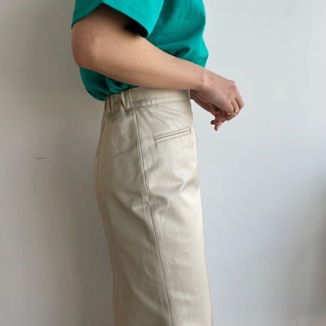 【nokcha original】twill long skirt/ivory_ns0063