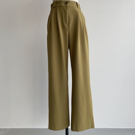 【nokcha original】 quality two tuck wide pants/green tee_np0466