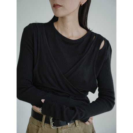 《予約販売》accent unique layered tops/2colors_nt2426