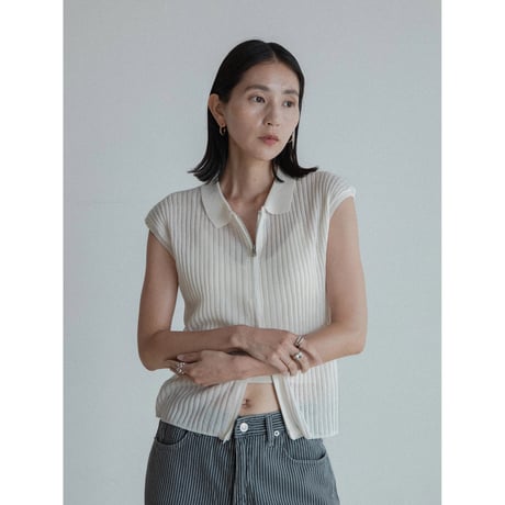 《予約販売》2way zip pleats knit vest_nt2340