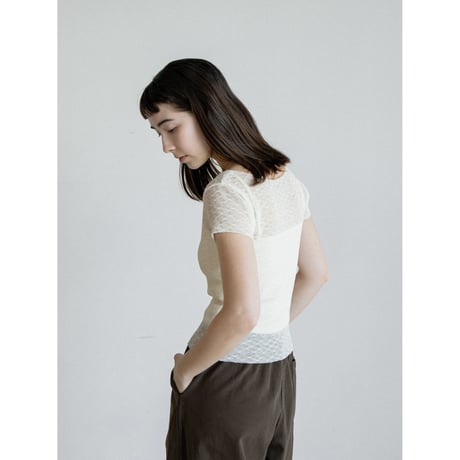 《予約販売》sheer jacquard tops/2colors_nt2579
