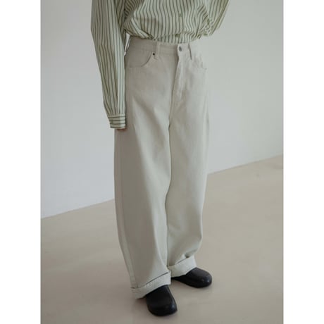 《予約販売》rich mannish oval pants/ ivory_np1073