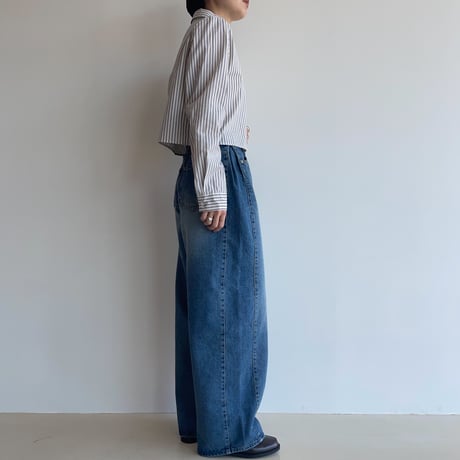 《予約販売》stripe croped shirt/2colors_nb0221