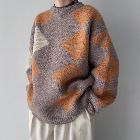《予約販売》contrast over knit/2colors_nt1909