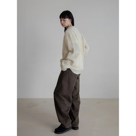 《予約販売》vintage like aran knit pullover/2colors_nt2197
