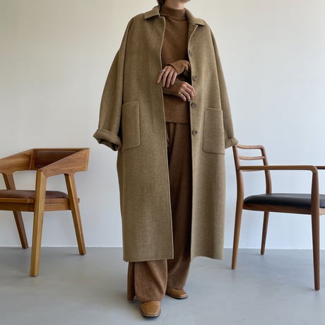 【nokcha original】HAND MADE herringbone over wool coat/beige_no0160