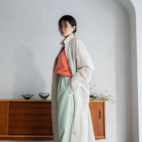 【nokcha original】tuck oval pants/ice mint_np0536