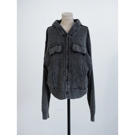 《予約販売》ash hoodie knit jacket/2colors_no0501