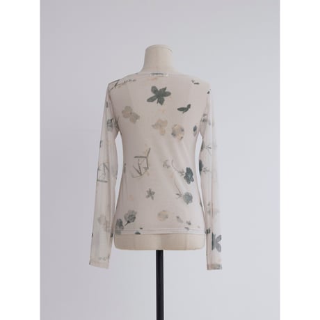 《予約販売》vintage like flower sheer tops/2colors_nt2522