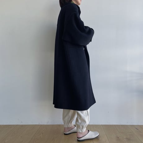 【nokcha original】HAND MADE oval coat/navy_no0304