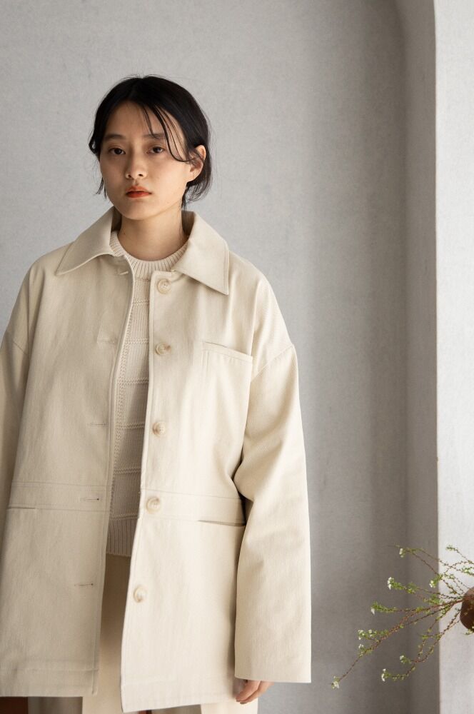nokcha original】twill over jacket/ivory_no0198