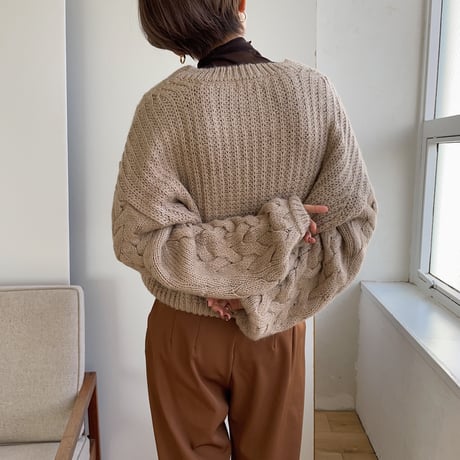 《予約販売》detail cable knit/2colors_nt0783
