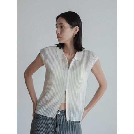 《予約販売》2way zip pleats knit vest_nt2340