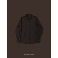 【 RESTOCK 】 - AUTHENTIC series - vintage like over washed shirt/ash brown_an0045