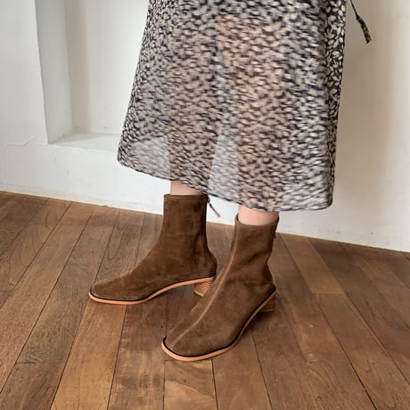 《予約販売》suède wood heel boots_na0206