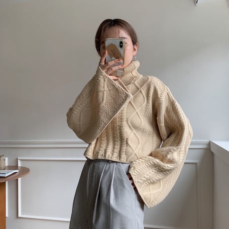 ✳︎予約販売✳︎minmal cable knit/2colors_nt0123