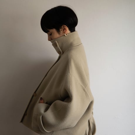 【nokcha original】HAND MADE 4way over half coat/beige_no0242