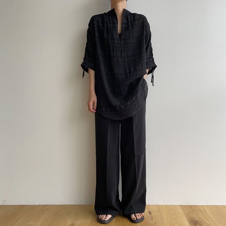 【nokcha original】mulch jacquard blouse/black_nb0156