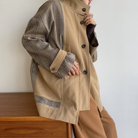 【nokcha original】quilting liner check jacket_no0162