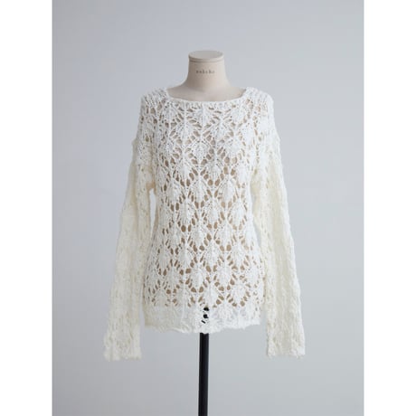 《予約販売》crochet loose knit tops/2colors_nt2519