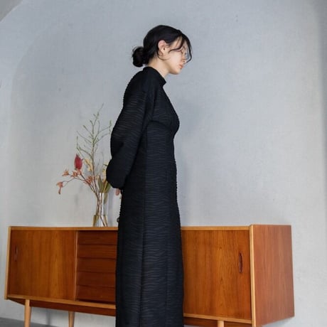 【nokcha original】volume long dress/black_nd0120