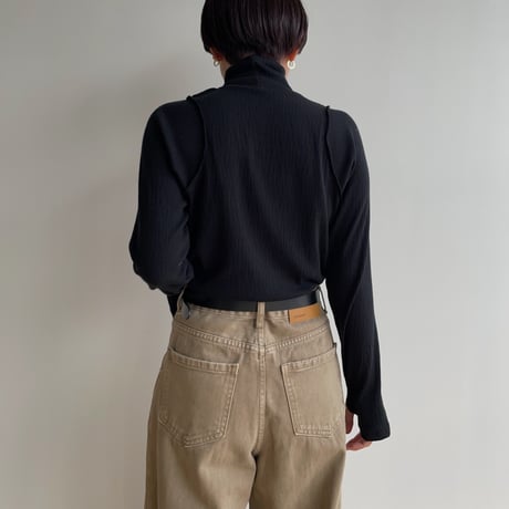 【nokcha original】accent jacquard high neck tops/ 3colors_nt1881