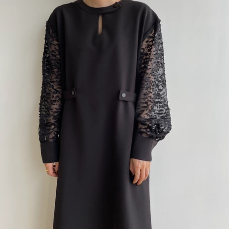 【nokcha original】sleeve dress/black_nd0135
