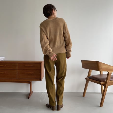【nokcha original】roll up tapered pants/olive_np0460