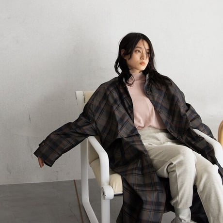 【nokcha original】quality over check coat_no0200