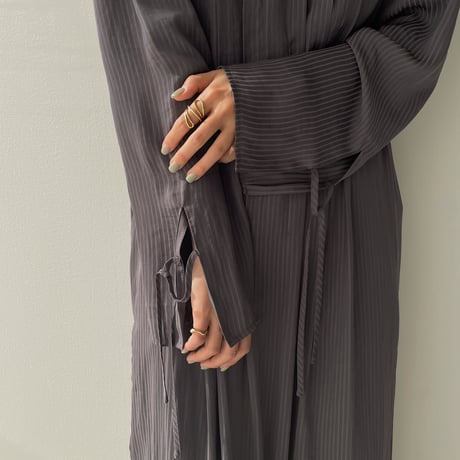 【nokcha original】back open pleats silky ops/charcoal_nd0096