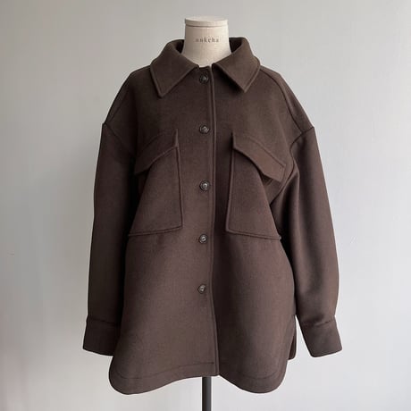 【nokcha original】twill shirt jacket/deep brown_no0247
