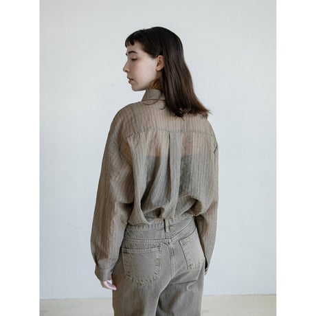 《予約販売》stripe mannish sheer shirt_nb0382