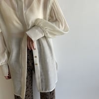 【nokcha original】2way volume sheer blouse/ivory_nb0049